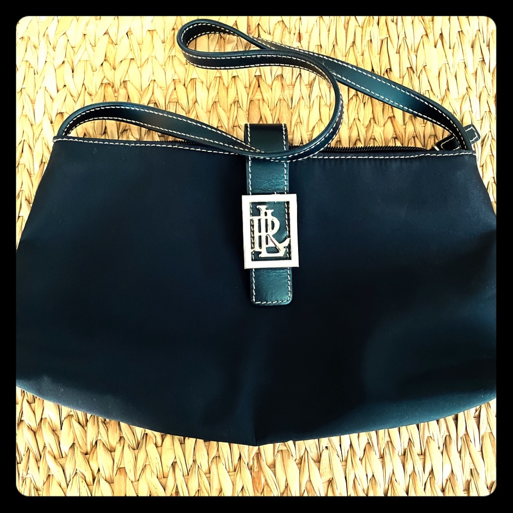 Excellent Ralph Lauren handbag in black microfiber